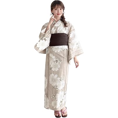 Amazon | [KYOETSU] [キョウエツ] 浴衣セット 変わり織 生成り 二部式